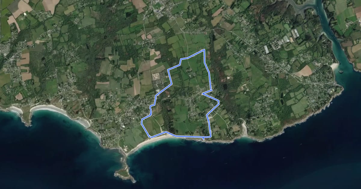 Маршрут Circuit des Chaumières de Kercanic на спутниковом снимке