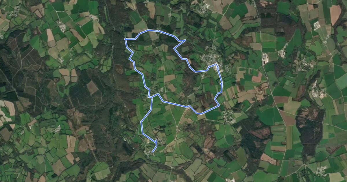 Маршрут Circuit des Chevreuils de Kermorgant на спутниковом снимке