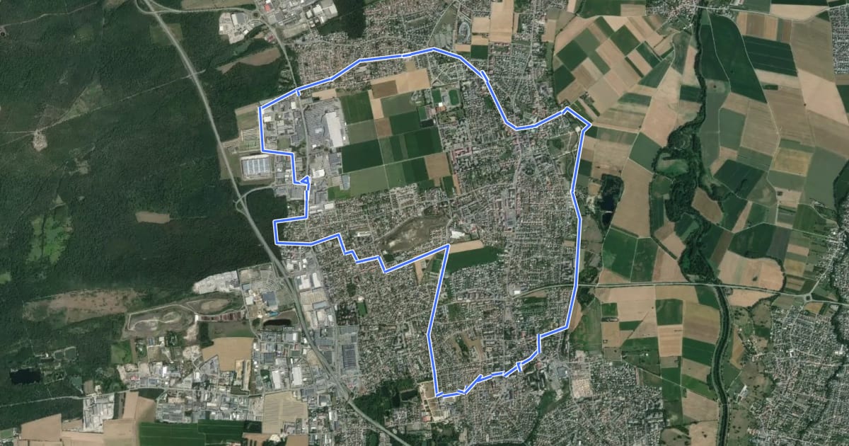 Маршрут Circuit des Cités на спутниковом снимке