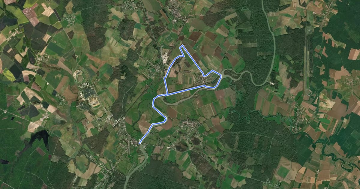 Маршрут Circuit des Écluses на спутниковом снимке