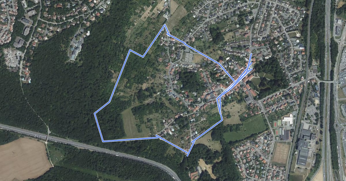 Маршрут Circuit des coteaux на спутниковом снимке