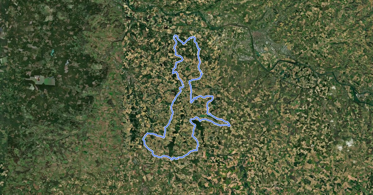 Маршрут Circuit des Coteaux de Gascogne - 90 km на спутниковом снимке