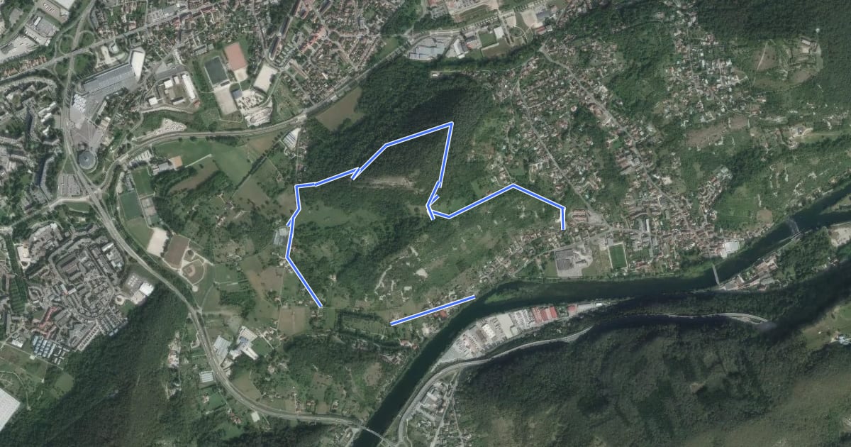 Маршрут Circuit des Coteaux de Rosemont на спутниковом снимке
