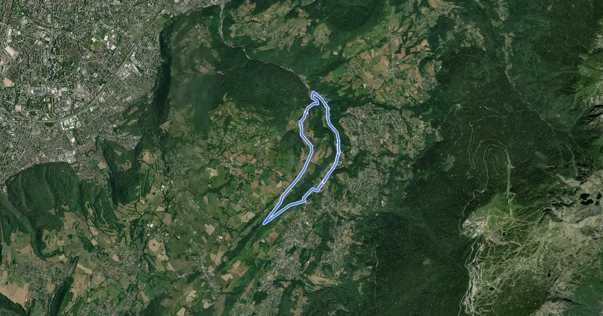 Маршрут Circuit des Crêtes на спутниковом снимке