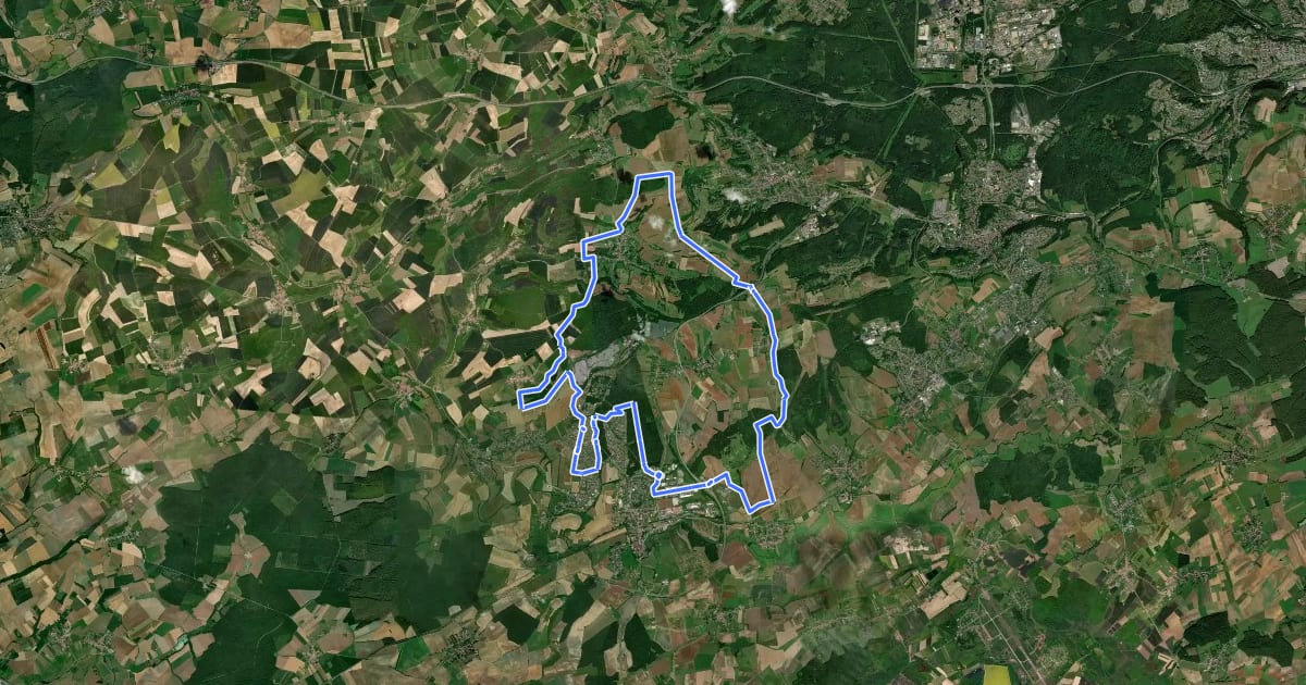 Маршрут Circuit des Crêtes et de la ligne Maginot на спутниковом снимке