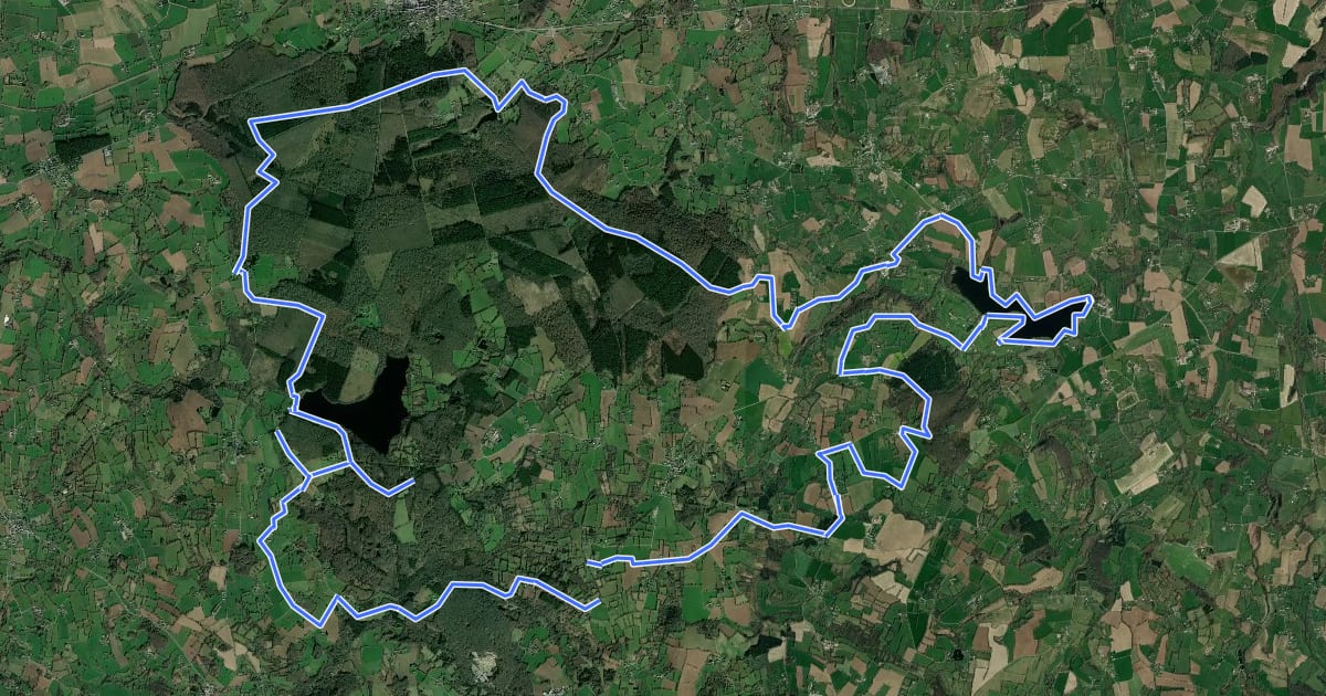 Маршрут Circuit des Deux Lacs на спутниковом снимке