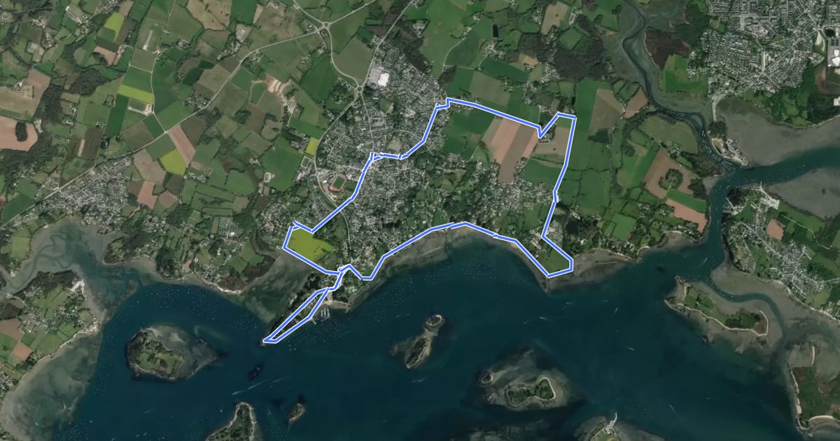 Маршрут Circuit des deux pointes на спутниковом снимке