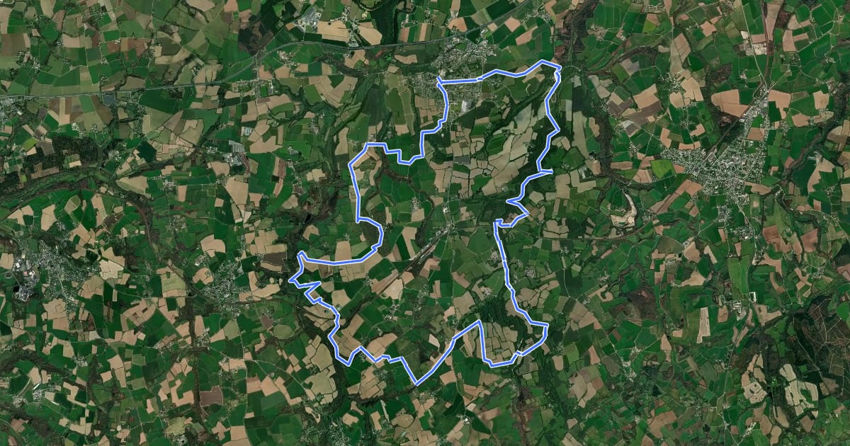 Маршрут Circuit des Deux Rivières на спутниковом снимке