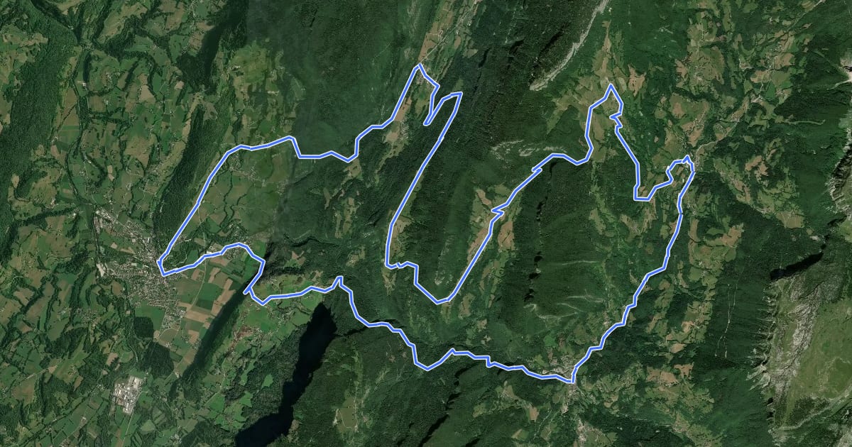 Маршрут Circuit des Entremonts на спутниковом снимке