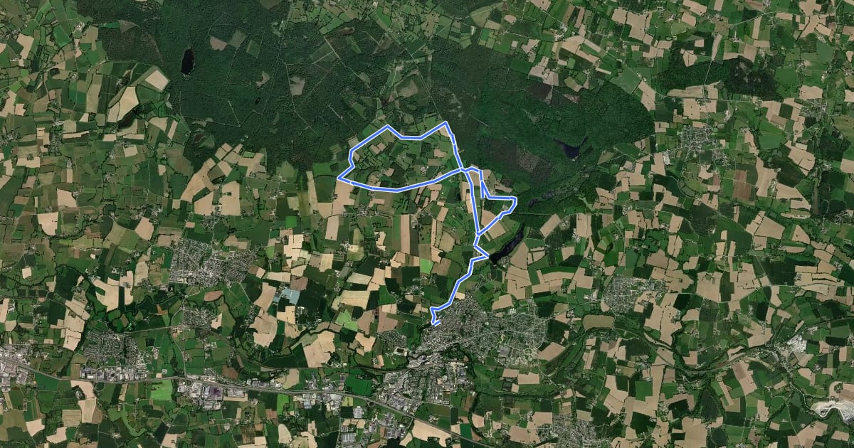 Маршрут Circuit des Etangs на спутниковом снимке