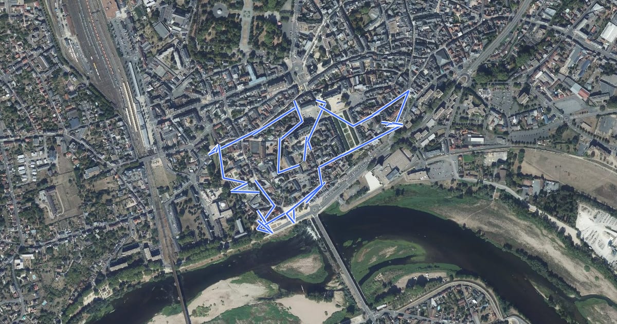 Маршрут Circuit des Faïenciers на спутниковом снимке