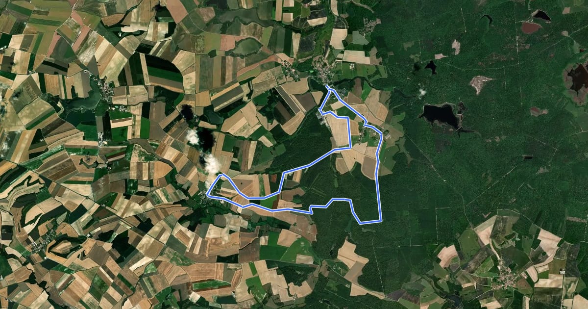 Маршрут Circuit des Forêts et Champs на спутниковом снимке