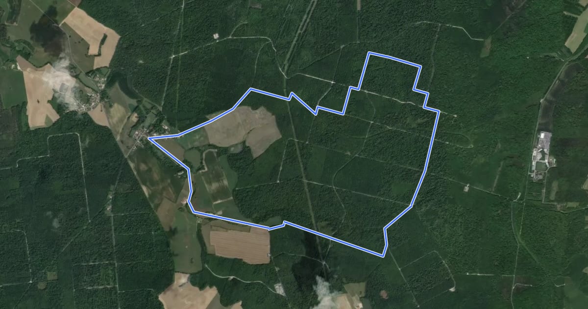 Маршрут Circuit des Gouffres de Trois-Fontaines на спутниковом снимке