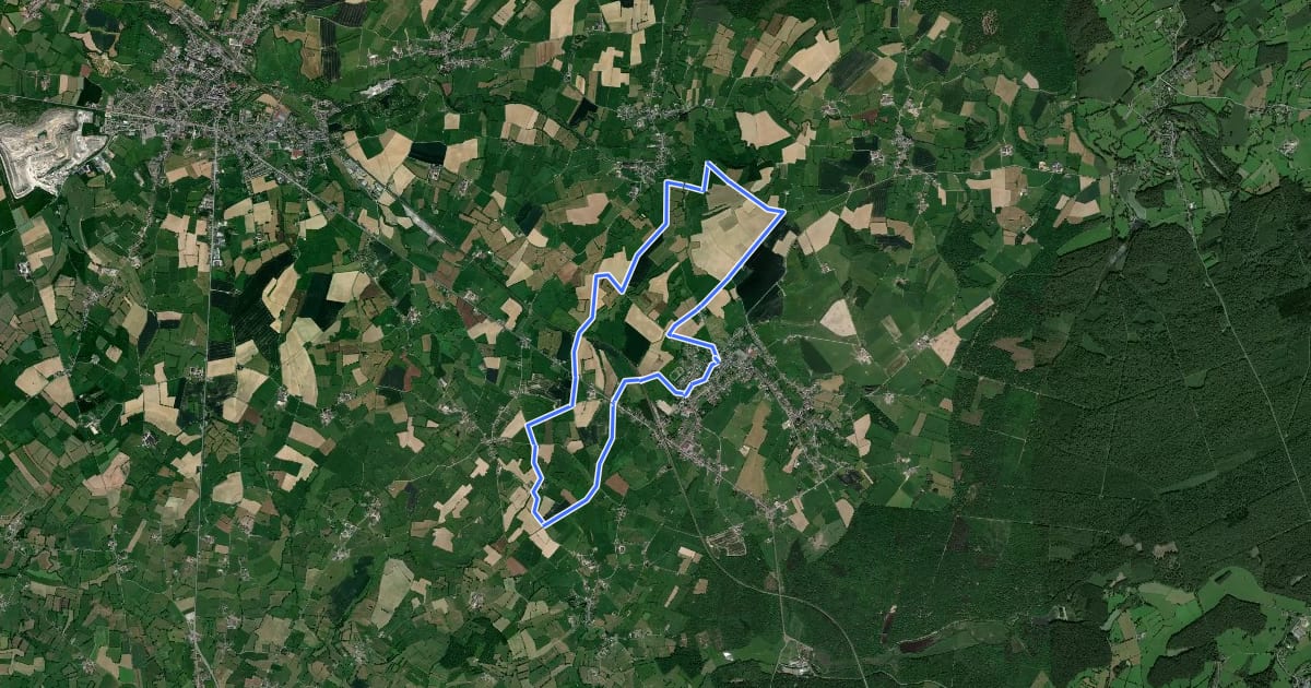 Маршрут Circuit des Haies et des Ruisseaux на спутниковом снимке