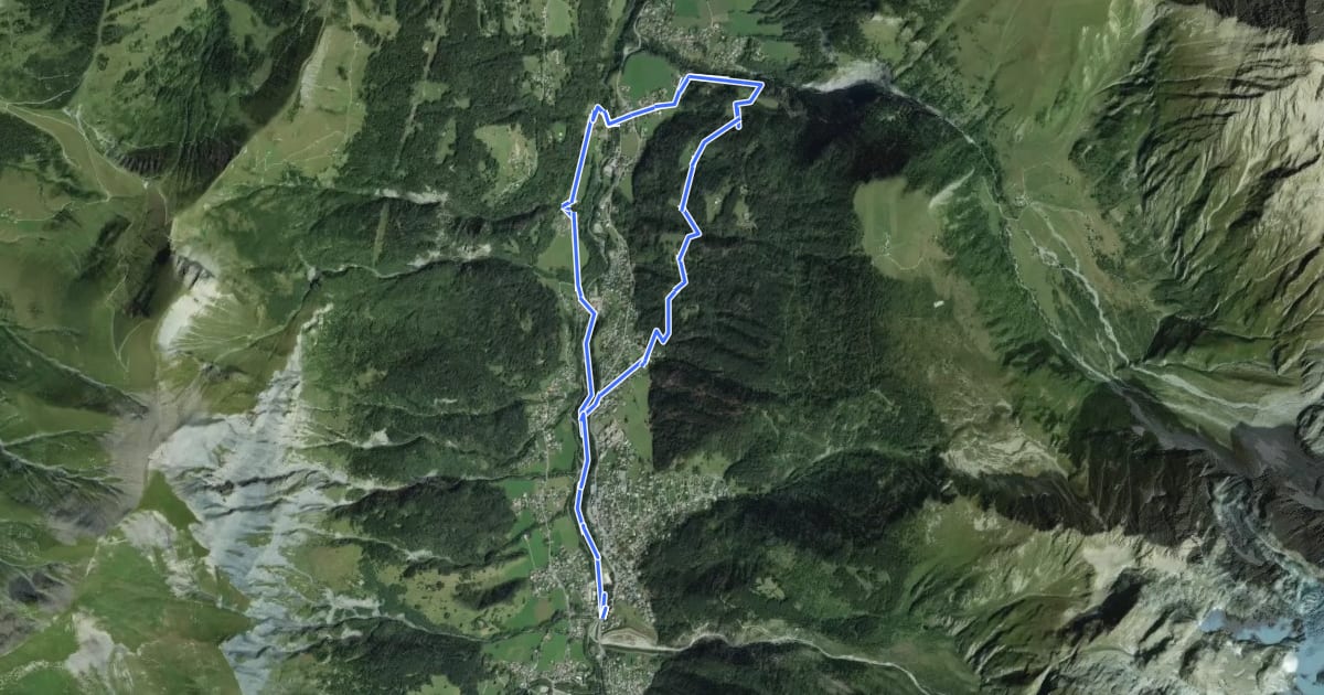 Маршрут Circuit des Hameaux на спутниковом снимке