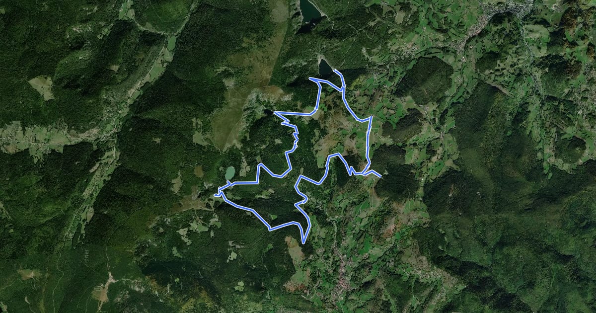 Маршрут Circuit des lacs на спутниковом снимке