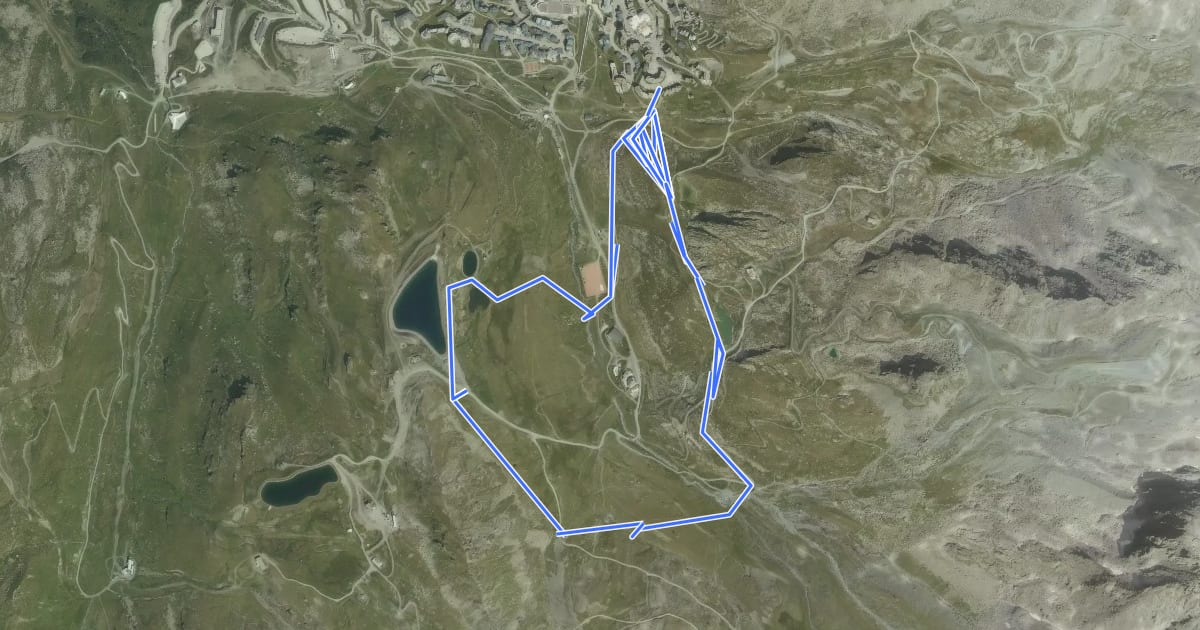 Маршрут Circuit des Lacs de Val Thorens на спутниковом снимке