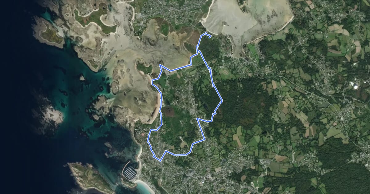 Маршрут Circuit des Mégalithes на спутниковом снимке