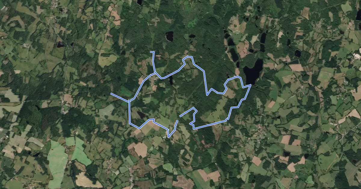 Маршрут Circuit des MEGALITHES на спутниковом снимке
