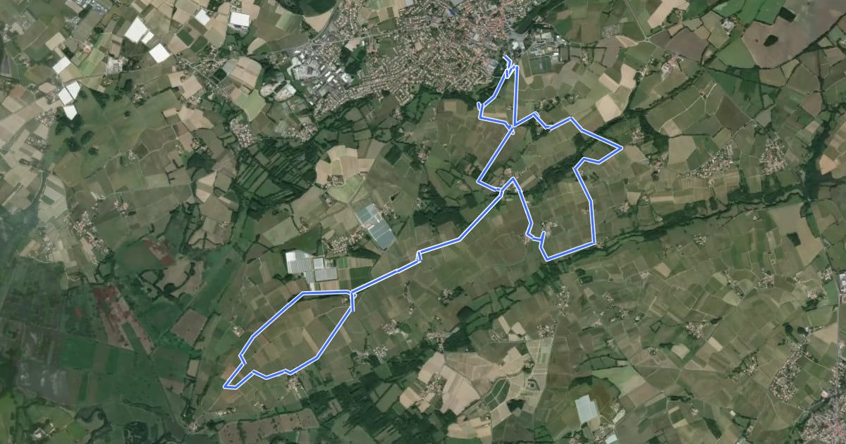 Маршрут Circuit des Moulins et de l'Ouen на спутниковом снимке