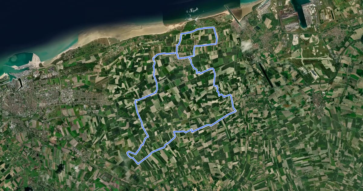 Маршрут Circuit des Moulins et Secheries на спутниковом снимке