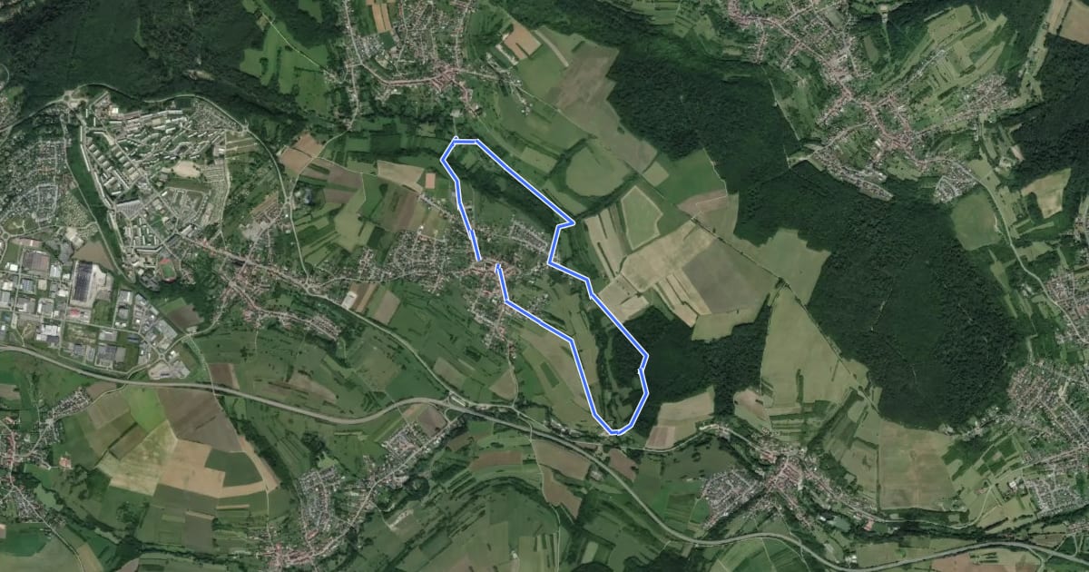 Маршрут Circuit des Moulins Kerbach на спутниковом снимке