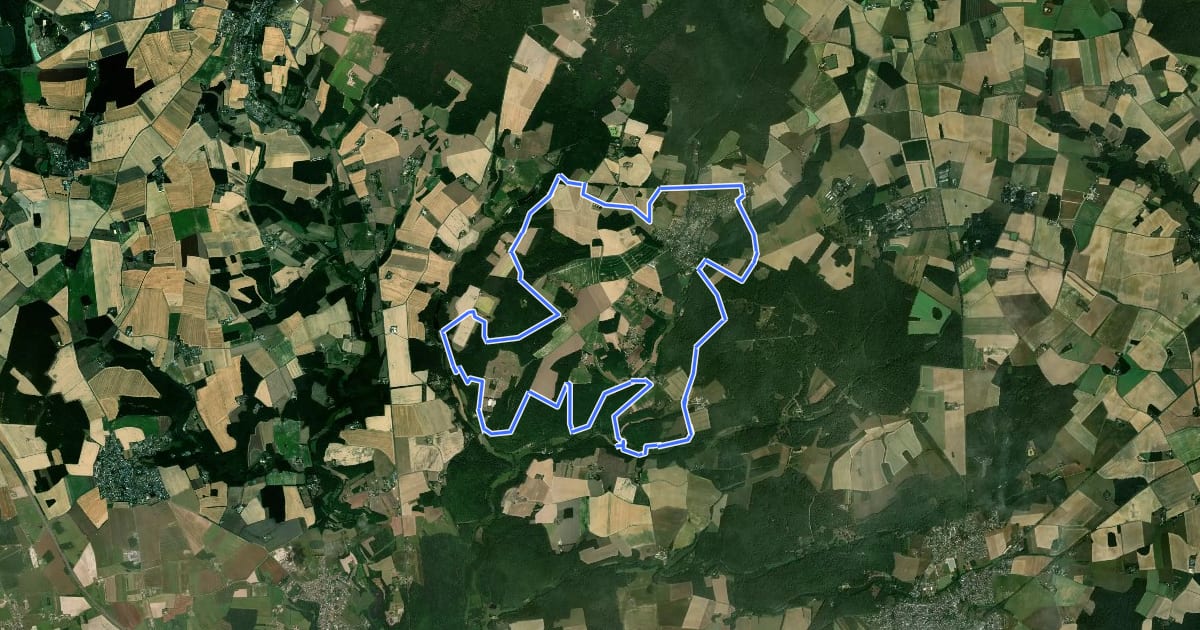 Маршрут Circuit des Orchidées - Nouzilly на спутниковом снимке
