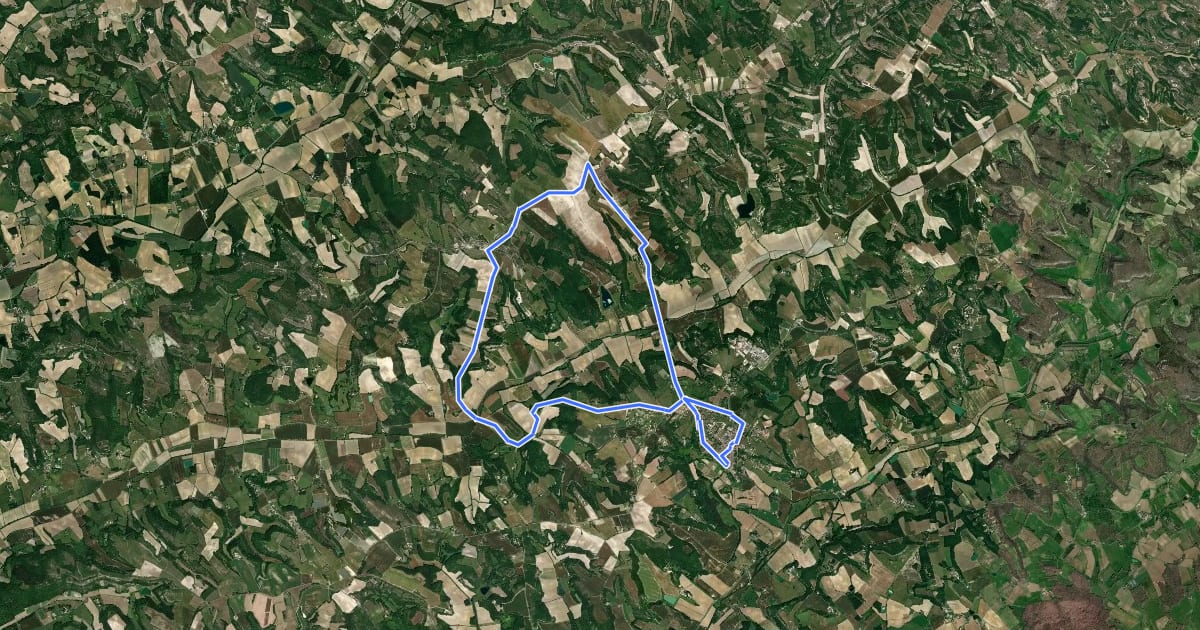 Маршрут Circuit des plateaux et des moulins на спутниковом снимке