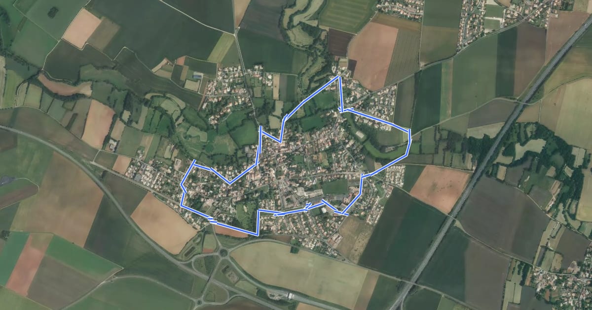 Маршрут Circuit des Puits на спутниковом снимке