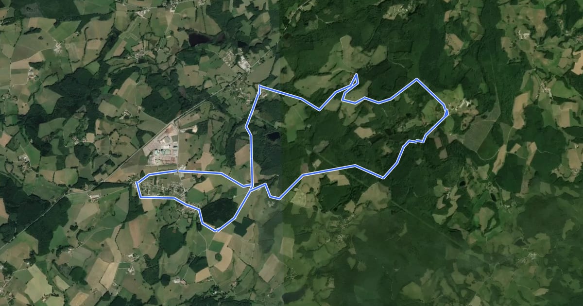 Маршрут Circuit des Puys на спутниковом снимке