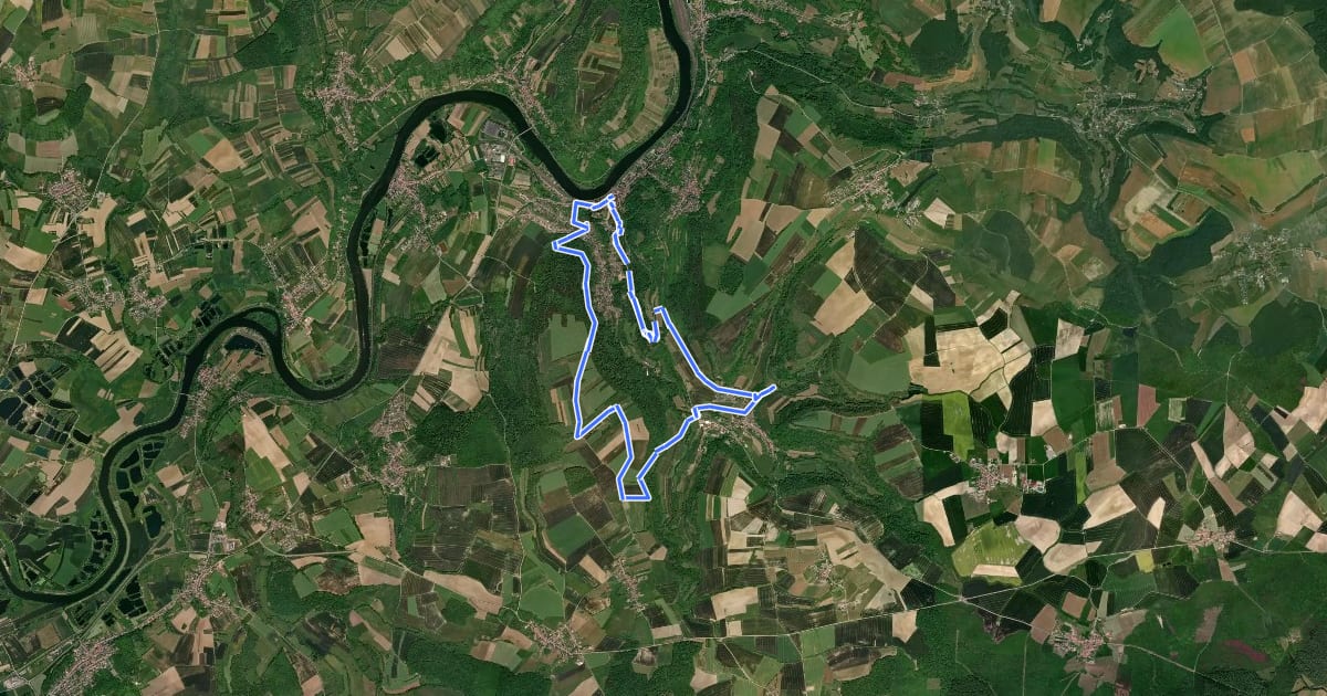 Маршрут Circuit des Quartzites на спутниковом снимке