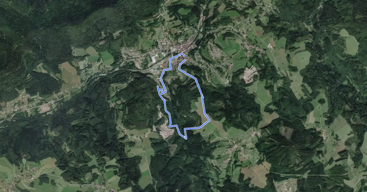 Маршрут Circuit des Roches Margos на спутниковом снимке