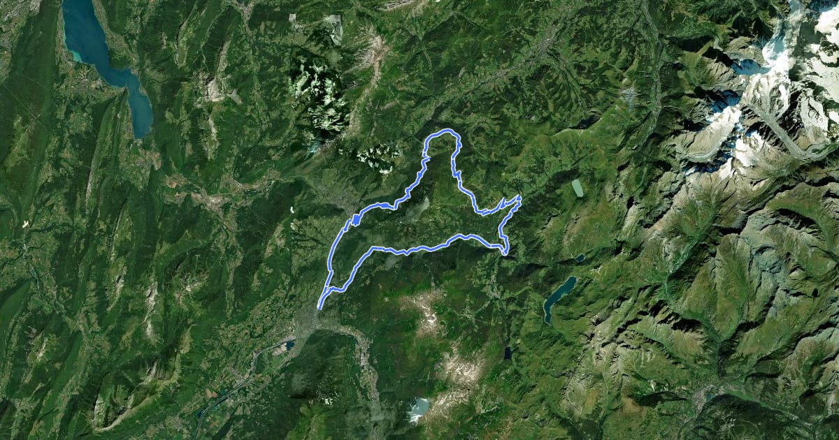 Маршрут Circuit des Saisies на спутниковом снимке