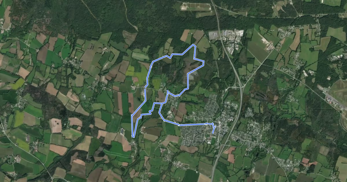 Маршрут Circuit des sources на спутниковом снимке