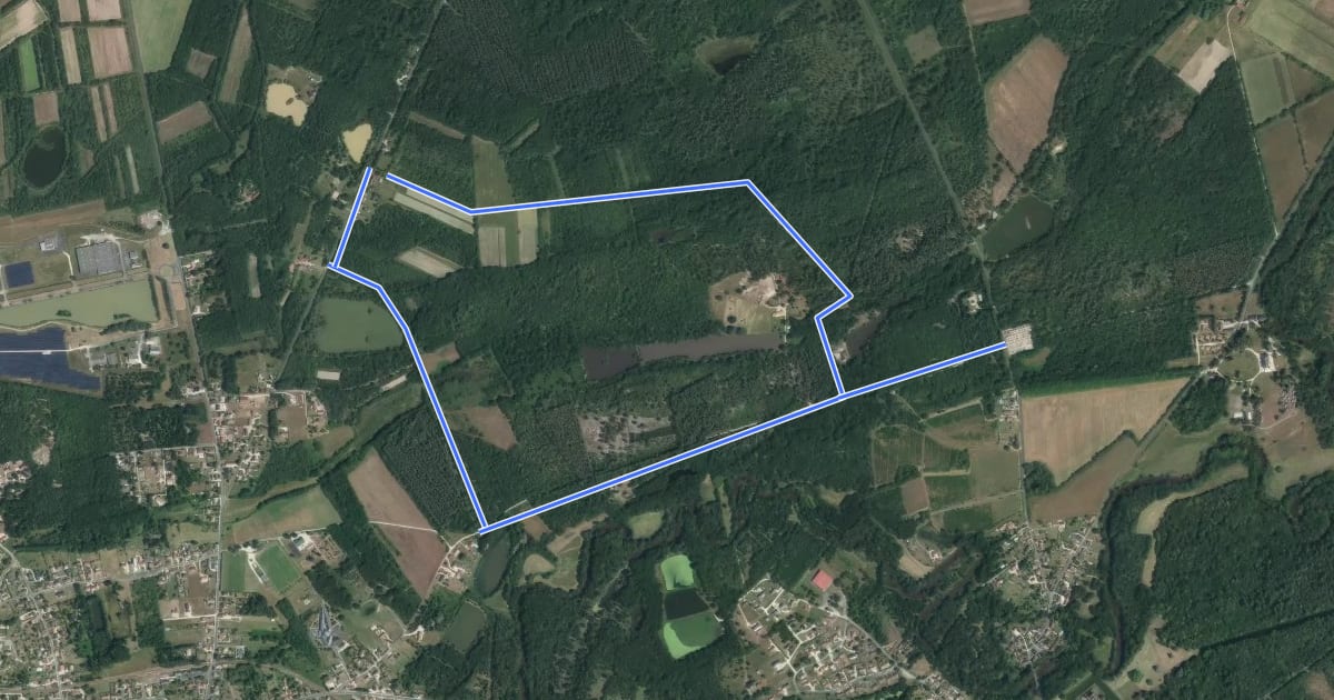 Маршрут Circuit des étangs на спутниковом снимке