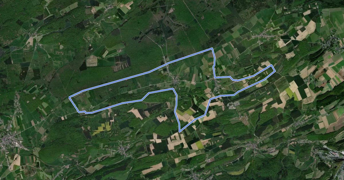 Маршрут Circuit des Tiennes на спутниковом снимке