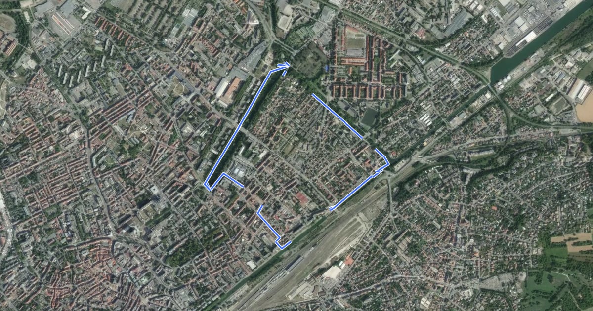 Маршрут Circuit des trois canaux - Mulhouse на спутниковом снимке