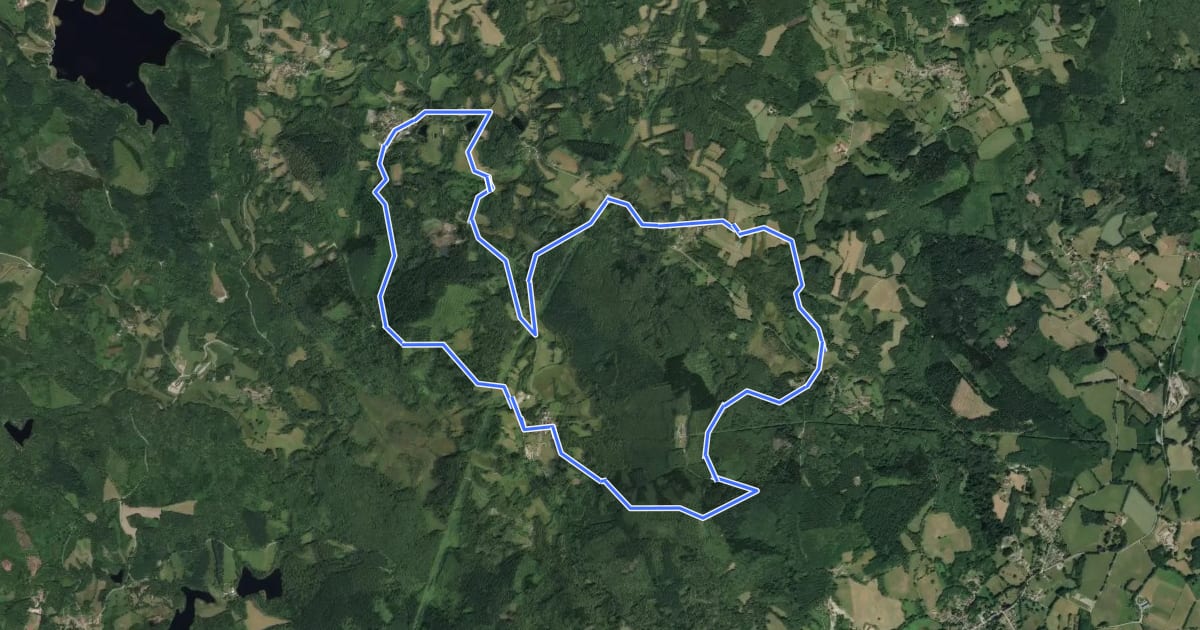 Маршрут Circuit des trois Clochers на спутниковом снимке