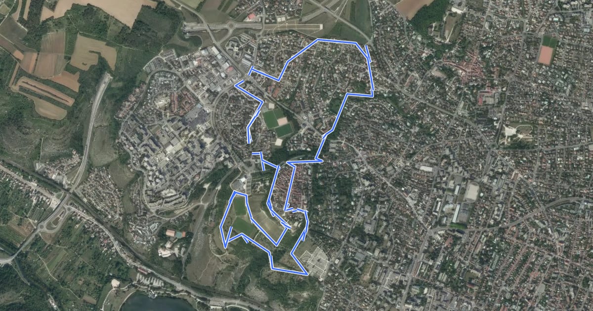Маршрут Circuit des Trois Fontaines на спутниковом снимке