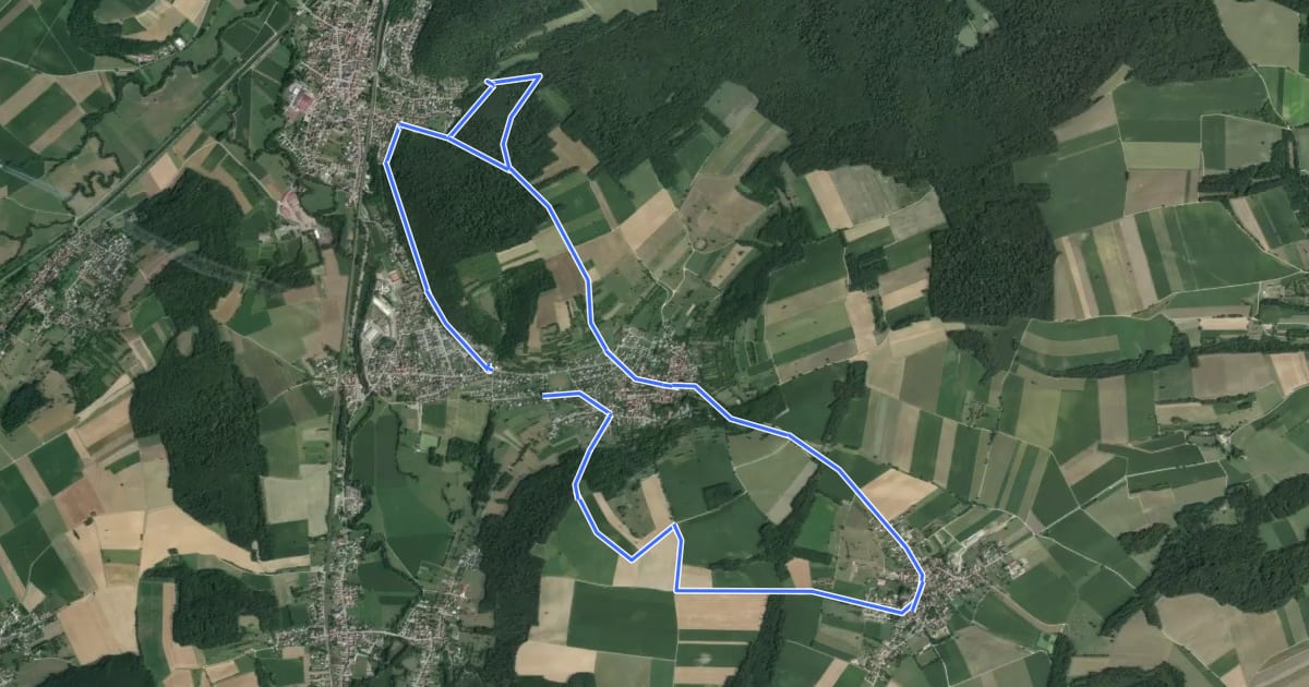 Маршрут Circuit des trois villages - Illfurth/Luemschwiller/Tagolsheim на спутниковом снимке