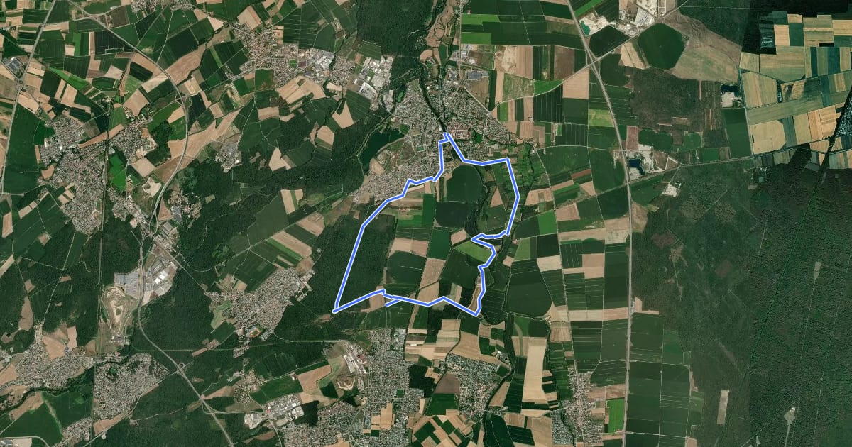 Маршрут Circuit des tumuli - Ensisheim на спутниковом снимке