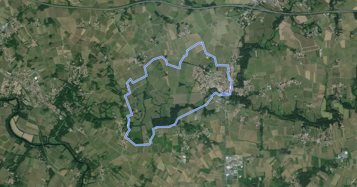Маршрут Circuit des Vignes на спутниковом снимке