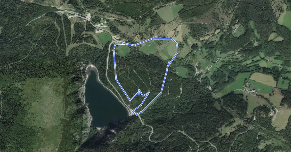 Маршрут Circuit du balcon du Lac Blanc на спутниковом снимке