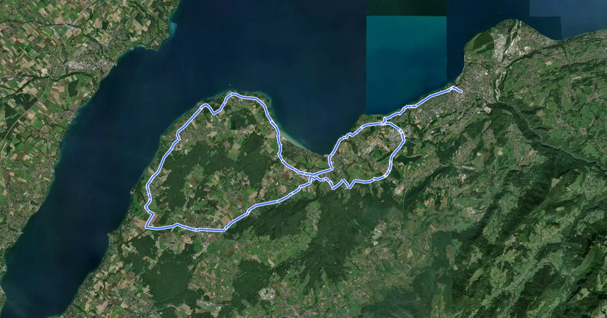 Маршрут Circuit du Bas Chablais на спутниковом снимке