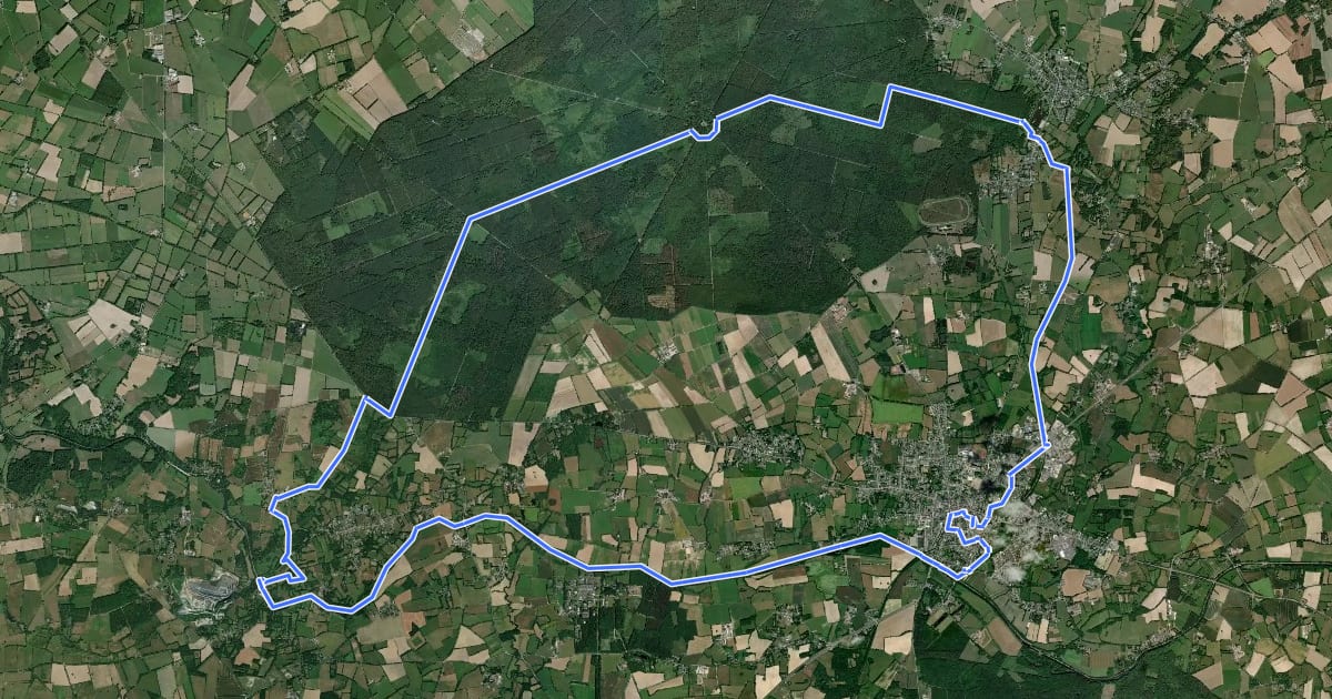 Маршрут Circuit du Canal à la Forêt на спутниковом снимке