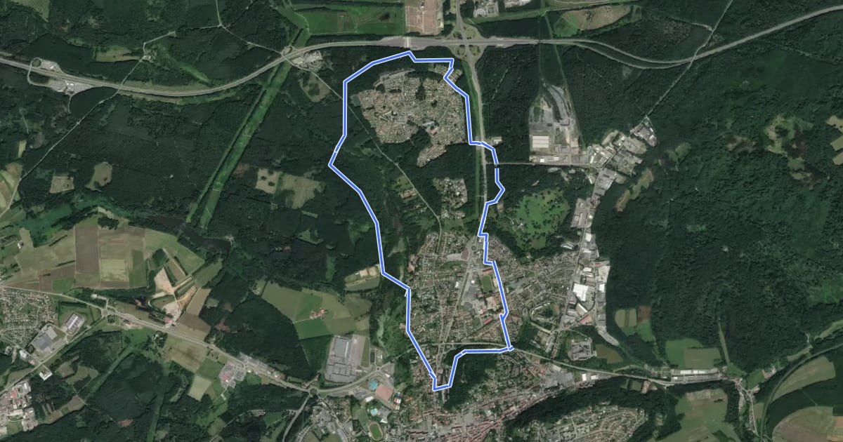 Маршрут Circuit du cimetière americain на спутниковом снимке