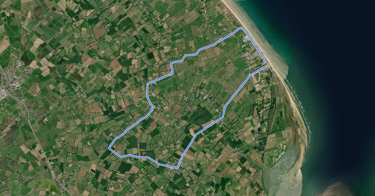 Маршрут Circuit du D-Day на спутниковом снимке