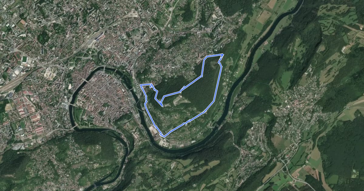 Маршрут Circuit du Fort de Brégille на спутниковом снимке