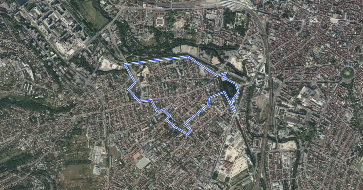 Маршрут Circuit du Héron на спутниковом снимке