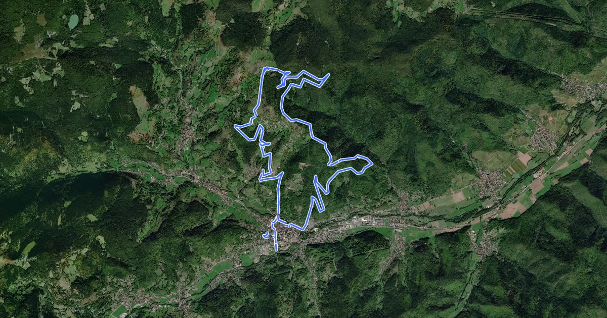 Маршрут Circuit du Hohrodberg на спутниковом снимке